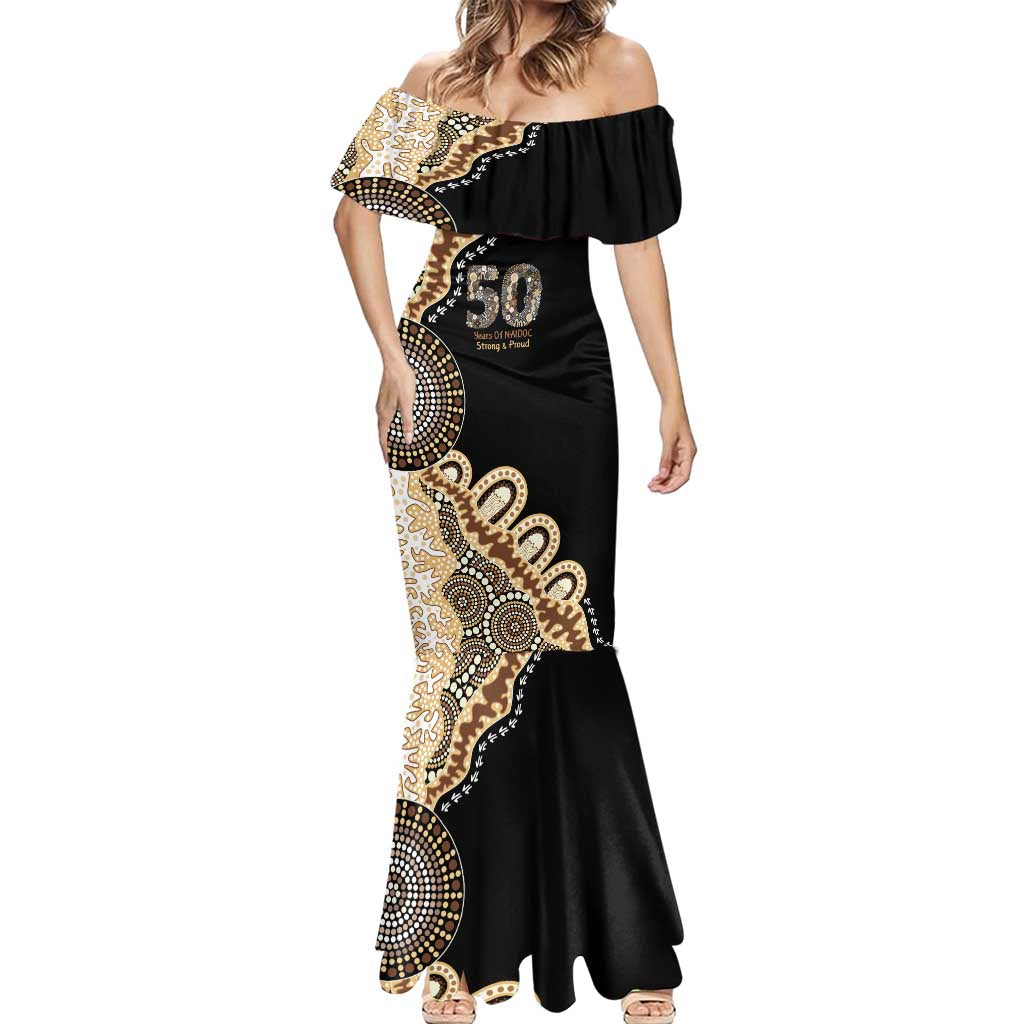 50 Years Of NAIDOC Mermaid Dress Strong and Proud Aboriginal Dot Painting No2