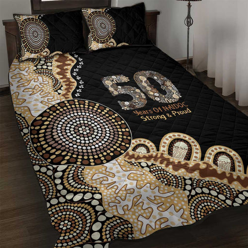 50 Years Of NAIDOC Quilt Bed Set Strong and Proud Aboriginal Dot Painting No2