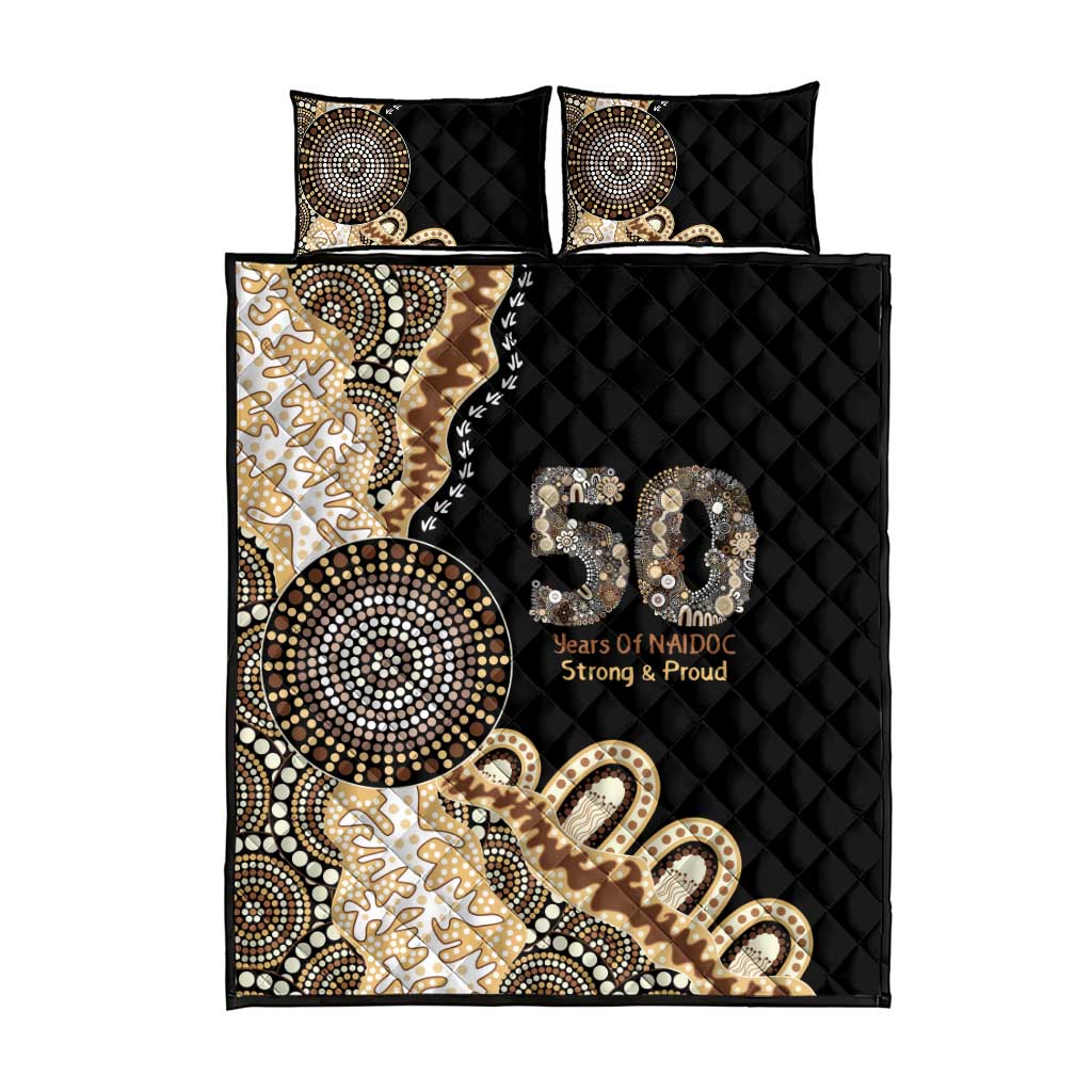 50 Years Of NAIDOC Quilt Bed Set Strong and Proud Aboriginal Dot Painting No2