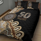 50 Years Of NAIDOC Quilt Bed Set Strong and Proud Aboriginal Dot Painting No2