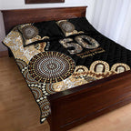 50 Years Of NAIDOC Quilt Bed Set Strong and Proud Aboriginal Dot Painting No2