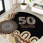 50 Years Of NAIDOC Round Carpet Strong and Proud Aboriginal Dot Painting No2