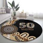 50 Years Of NAIDOC Round Carpet Strong and Proud Aboriginal Dot Painting No2