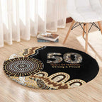 50 Years Of NAIDOC Round Carpet Strong and Proud Aboriginal Dot Painting No2