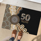 50 Years Of NAIDOC Rubber Doormat Strong and Proud Aboriginal Dot Painting No2