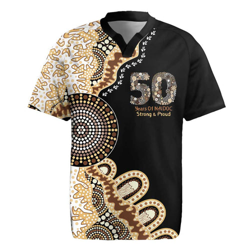 50 Years Of NAIDOC Rugby Jersey Strong and Proud Aboriginal Dot Painting No2