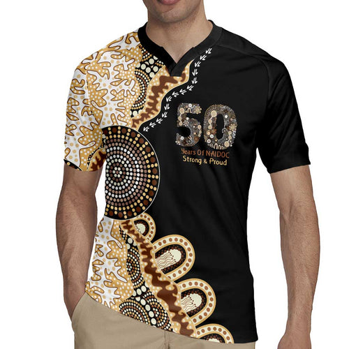 50 Years Of NAIDOC Rugby Jersey Strong and Proud Aboriginal Dot Painting No2