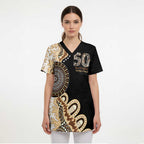 50 Years Of NAIDOC Scrub Top Strong and Proud Aboriginal Dot Painting No2 - Aussie Hoodie