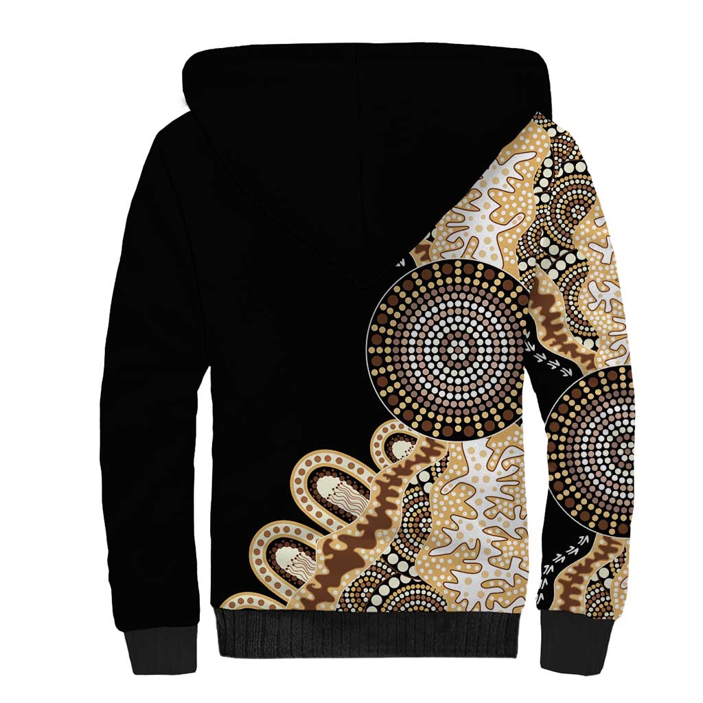50 Years Of NAIDOC Sherpa Hoodie Strong and Proud Aboriginal Dot Painting No2