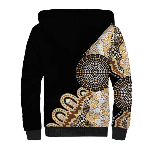 50 Years Of NAIDOC Sherpa Hoodie Strong and Proud Aboriginal Dot Painting No2