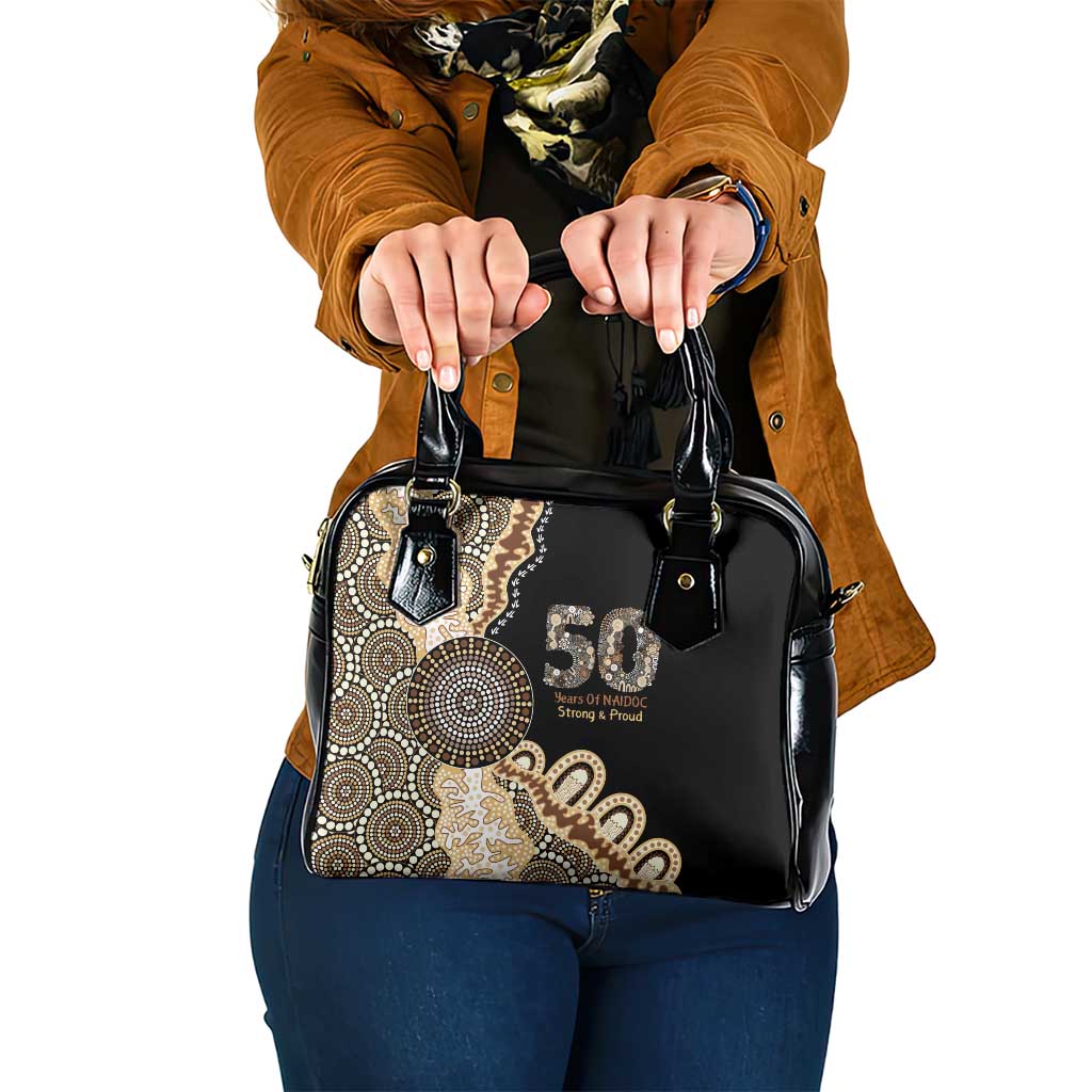 50 Years Of NAIDOC Shoulder Handbag Strong and Proud Aboriginal Dot Painting No2