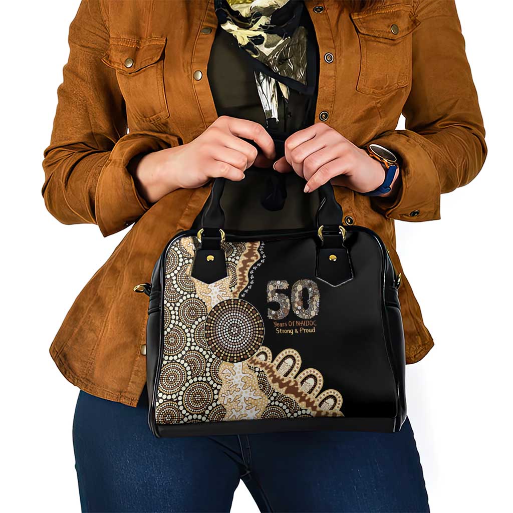 50 Years Of NAIDOC Shoulder Handbag Strong and Proud Aboriginal Dot Painting No2