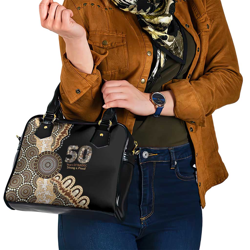 50 Years Of NAIDOC Shoulder Handbag Strong and Proud Aboriginal Dot Painting No2