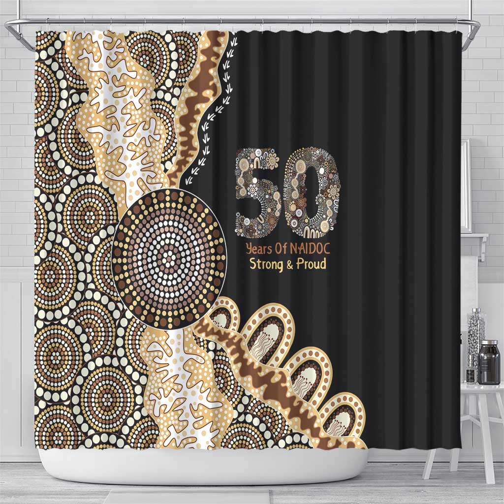 50 Years Of NAIDOC Shower Curtain Strong and Proud Aboriginal Dot Painting No2