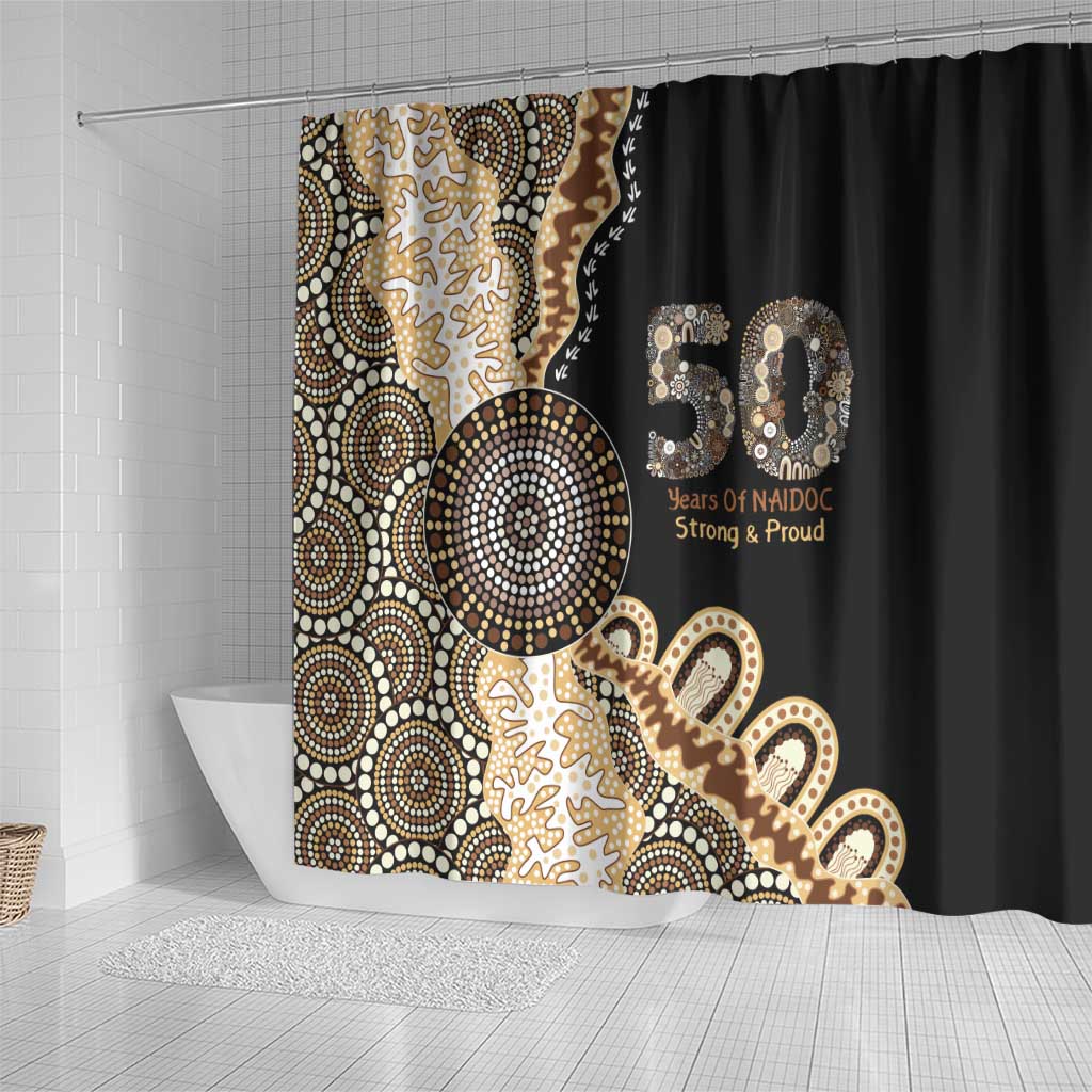 50 Years Of NAIDOC Shower Curtain Strong and Proud Aboriginal Dot Painting No2