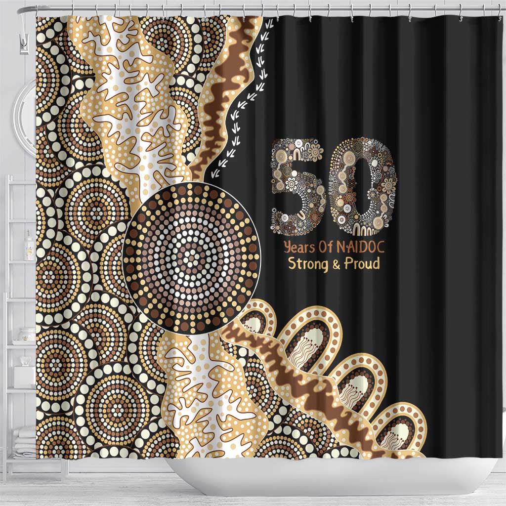 50 Years Of NAIDOC Shower Curtain Strong and Proud Aboriginal Dot Painting No2