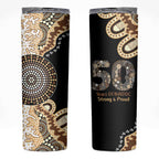 50 Years Of NAIDOC Skinny Tumbler Strong and Proud Aboriginal Dot Painting No2