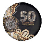 50 Years Of NAIDOC Spare Tire Cover Strong and Proud Aboriginal Dot Painting No2