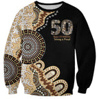50 Years Of NAIDOC Sweatshirt Strong and Proud Aboriginal Dot Painting No2