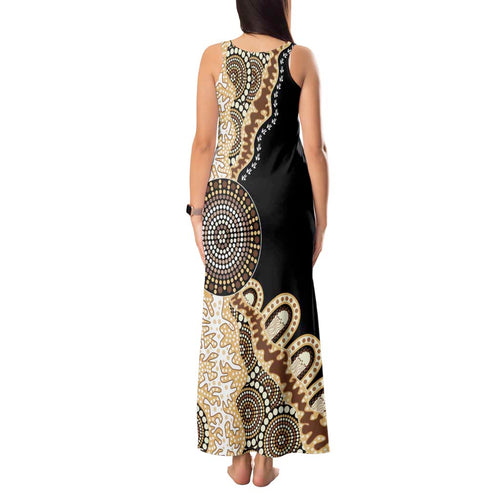 50 Years Of NAIDOC Tank Maxi Dress Strong and Proud Aboriginal Dot Painting No2