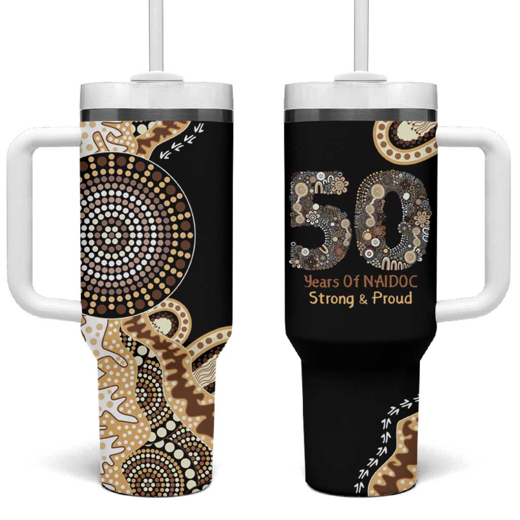 50 Years Of NAIDOC Tumbler With Handle Strong and Proud Aboriginal Dot Painting No2