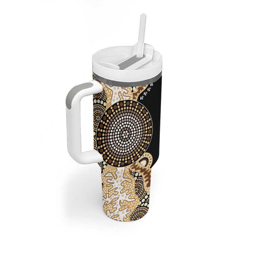 50 Years Of NAIDOC Tumbler With Handle Strong and Proud Aboriginal Dot Painting No2