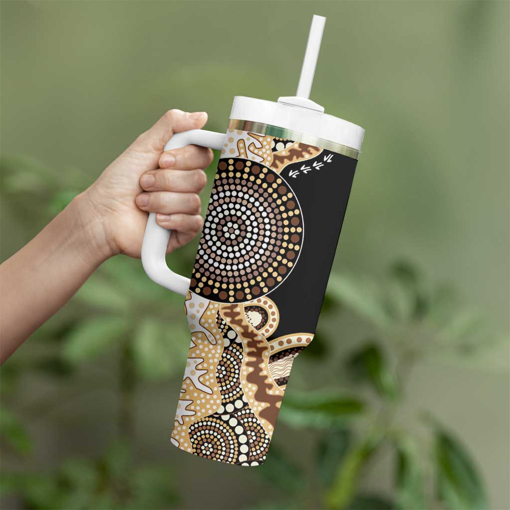 50 Years Of NAIDOC Tumbler With Handle Strong and Proud Aboriginal Dot Painting No2