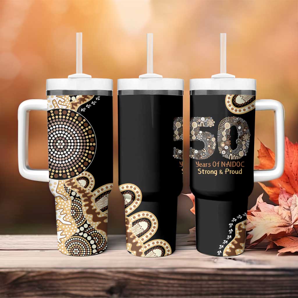 50 Years Of NAIDOC Tumbler With Handle Strong and Proud Aboriginal Dot Painting No2