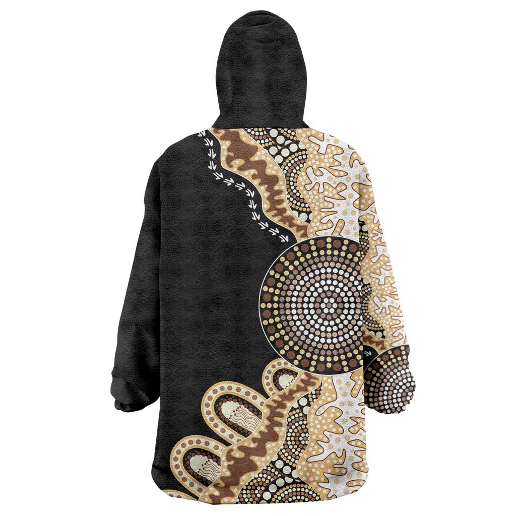 50 Years Of NAIDOC Wearable Blanket Hoodie Strong and Proud Aboriginal Dot Painting No2