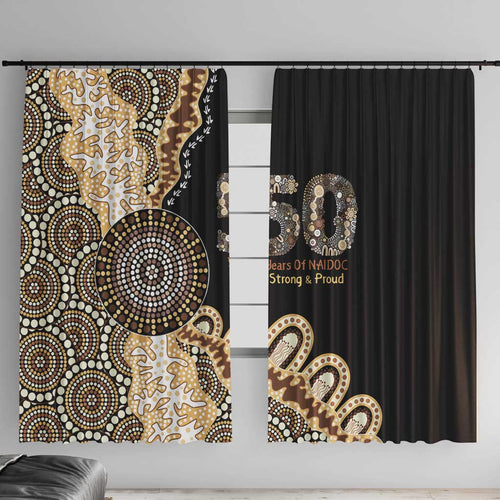 50 Years Of NAIDOC Window Curtain Strong and Proud Aboriginal Dot Painting No2