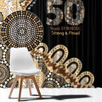 50 Years Of NAIDOC Window Curtain Strong and Proud Aboriginal Dot Painting No2