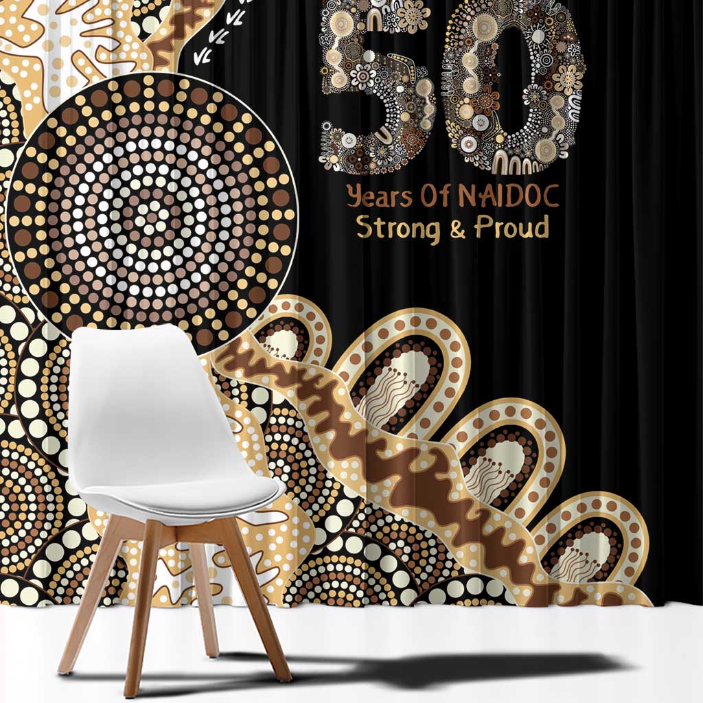 50 Years Of NAIDOC Window Curtain Strong and Proud Aboriginal Dot Painting No2