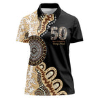 50 Years Of NAIDOC Women Polo Shirt Strong and Proud Aboriginal Dot Painting No2