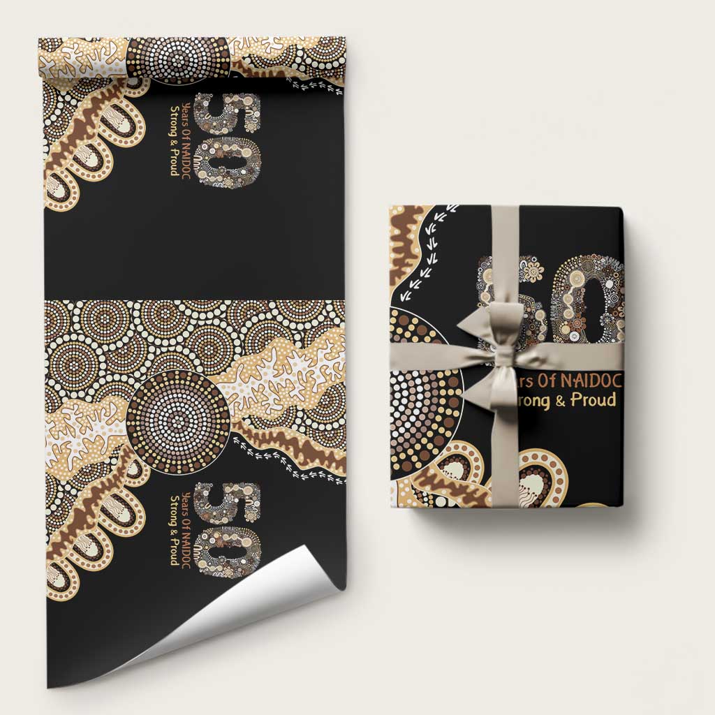 50 Years Of NAIDOC Wrapping Paper Strong and Proud Aboriginal Dot Painting No2 - Aussie Hoodie