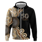 50 Years Of NAIDOC Zip Hoodie Strong and Proud Aboriginal Dot Painting No2