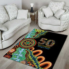 50 Years Of NAIDOC Area Rug Strong and Proud Aboriginal Dot Painting No3