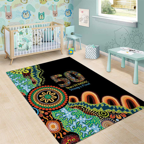 50 Years Of NAIDOC Area Rug Strong and Proud Aboriginal Dot Painting No3