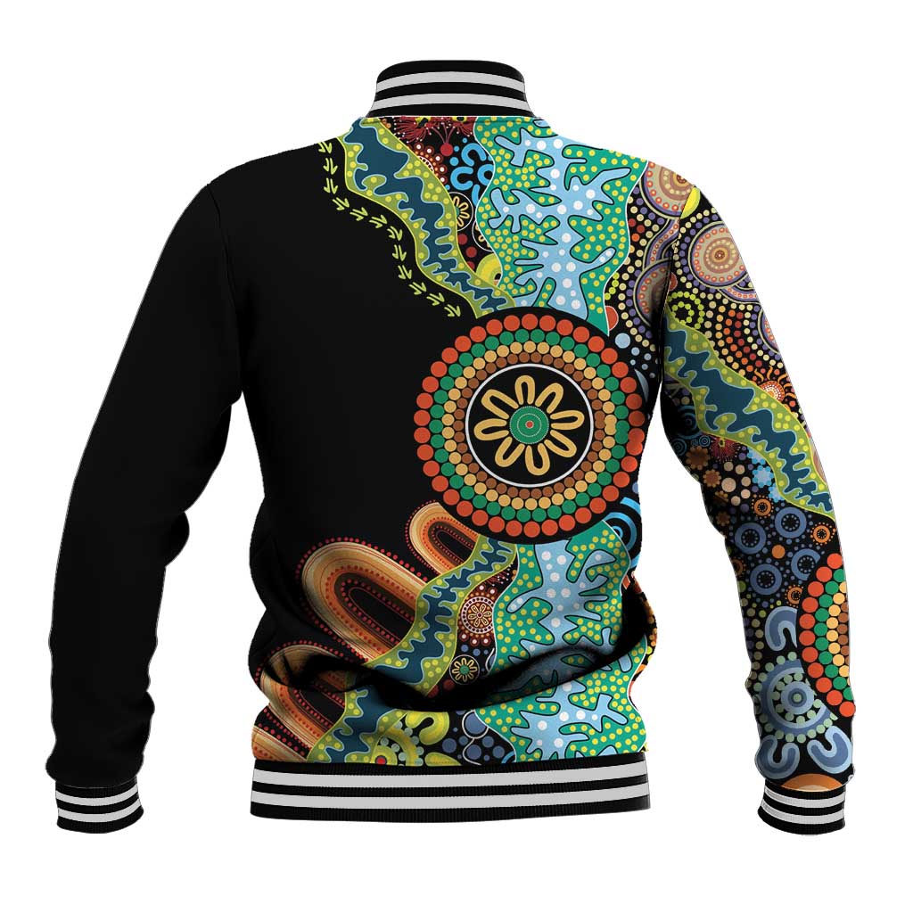 50 Years Of NAIDOC Baseball Jacket Strong and Proud Aboriginal Dot Painting No3