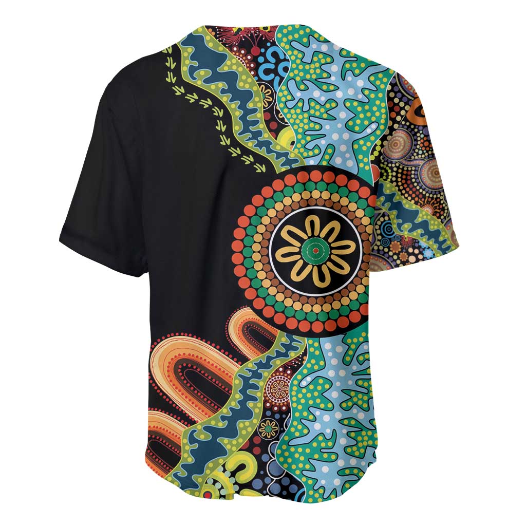 50 Years Of NAIDOC Baseball Jersey Strong and Proud Aboriginal Dot Painting No3