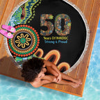50 Years Of NAIDOC Beach Blanket Strong and Proud Aboriginal Dot Painting No3