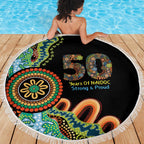 50 Years Of NAIDOC Beach Blanket Strong and Proud Aboriginal Dot Painting No3