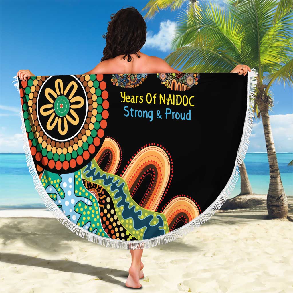 50 Years Of NAIDOC Beach Blanket Strong and Proud Aboriginal Dot Painting No3