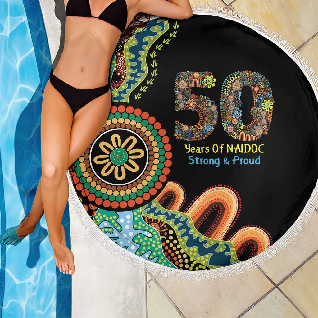 50 Years Of NAIDOC Beach Blanket Strong and Proud Aboriginal Dot Painting No3