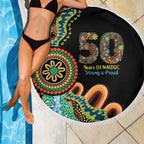 50 Years Of NAIDOC Beach Blanket Strong and Proud Aboriginal Dot Painting No3