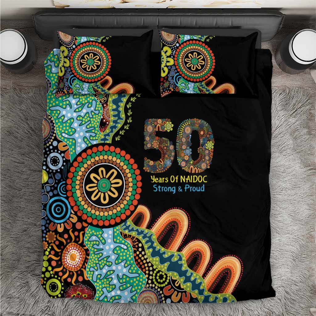50 Years Of NAIDOC Bedding Set Strong and Proud Aboriginal Dot Painting No3