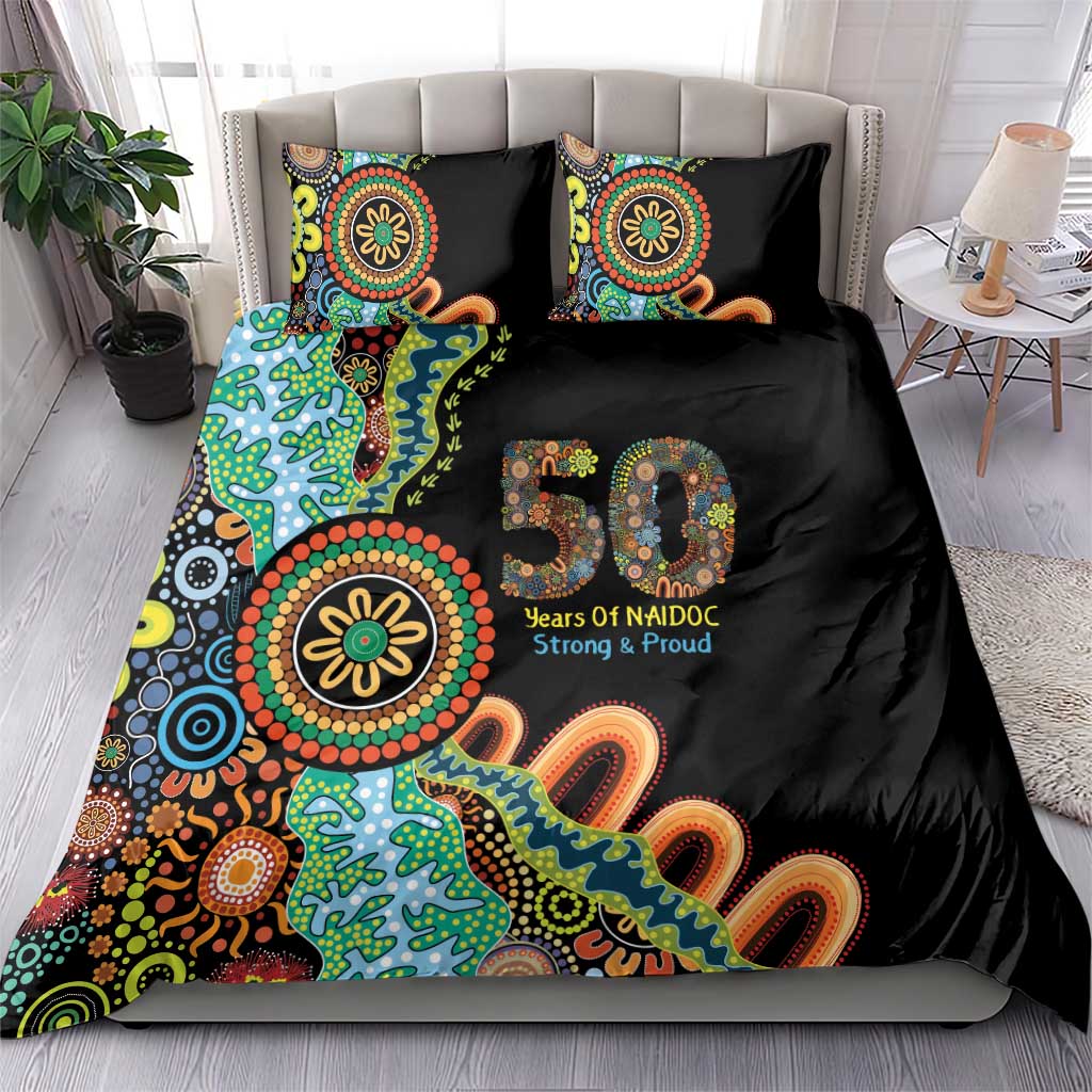 50 Years Of NAIDOC Bedding Set Strong and Proud Aboriginal Dot Painting No3