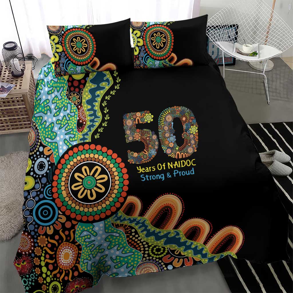 50 Years Of NAIDOC Bedding Set Strong and Proud Aboriginal Dot Painting No3