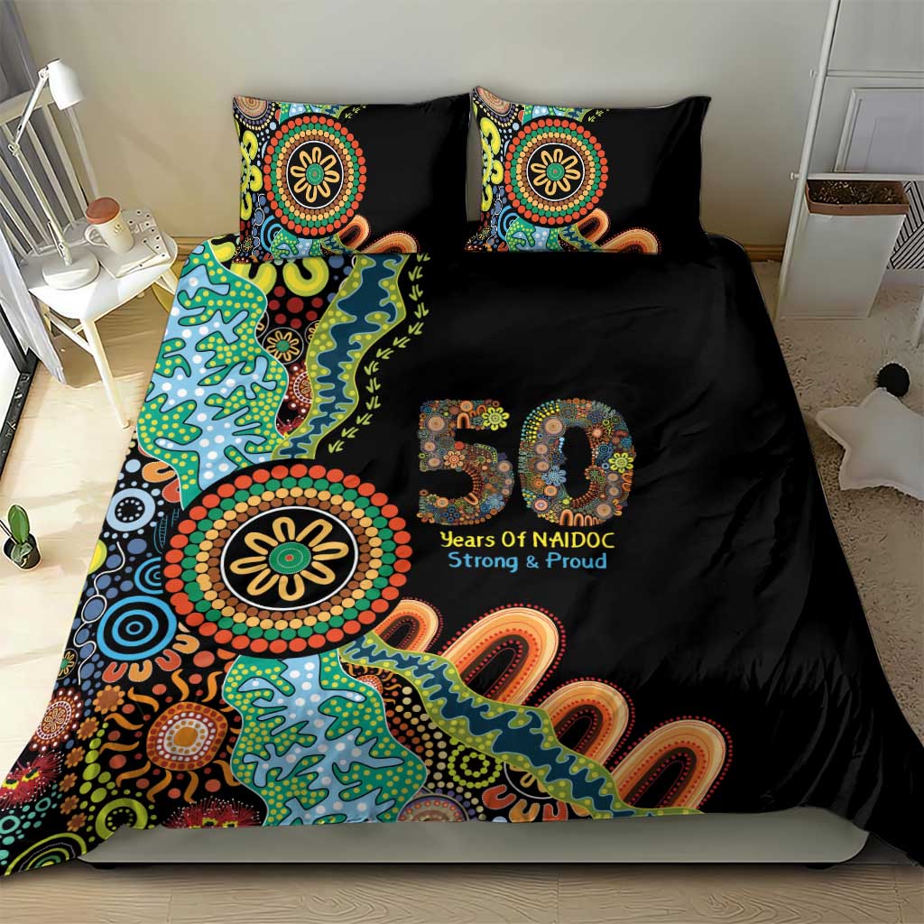 50 Years Of NAIDOC Bedding Set Strong and Proud Aboriginal Dot Painting No3