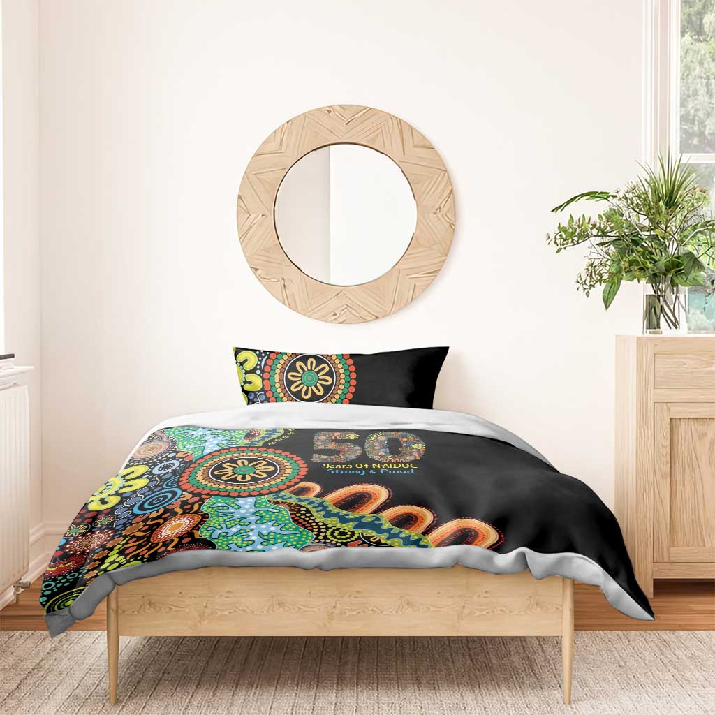 50 Years Of NAIDOC Bedding Set Strong and Proud Aboriginal Dot Painting No3