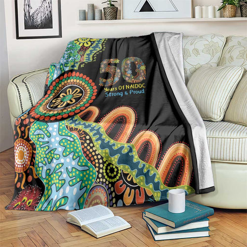 50 Years Of NAIDOC Blanket Strong and Proud Aboriginal Dot Painting No3